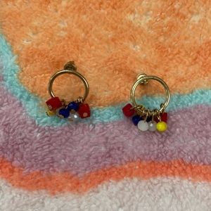 Beaded Dangle Stud Earrings